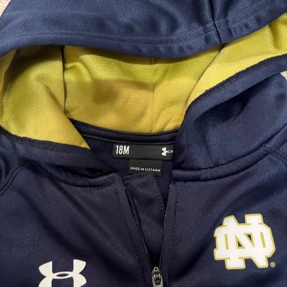 Under Armour Notre Dame Kids Navy Hoodie - Picture 3 of 3